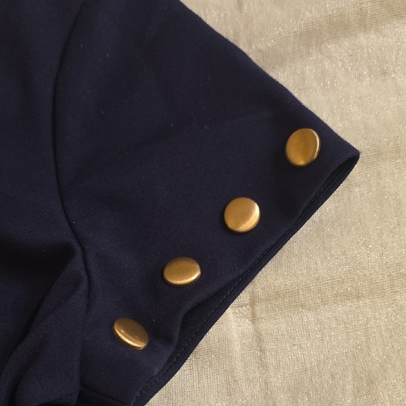 Cynthia Steffe Navy Mini Dress with Gold Studs - Picture 8 of 13